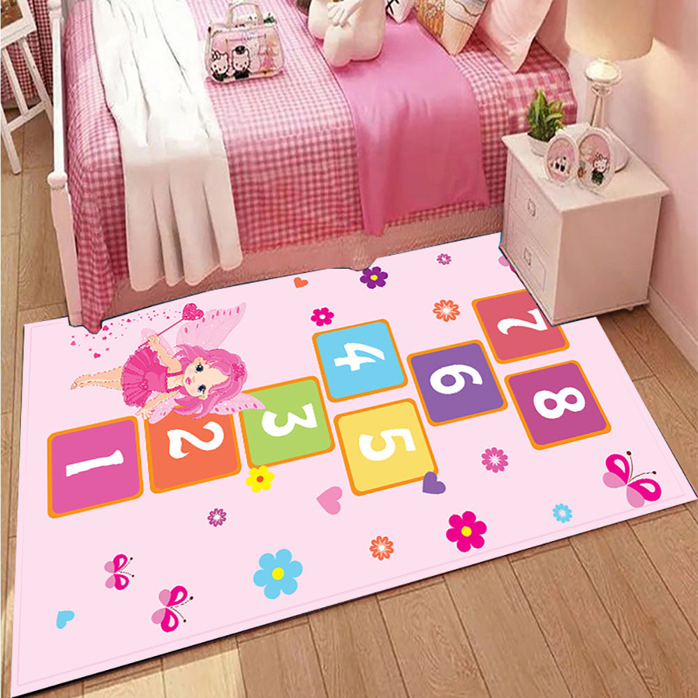 Cozy Cartoon Bedroom Floor Mat - Hopscotch Theme