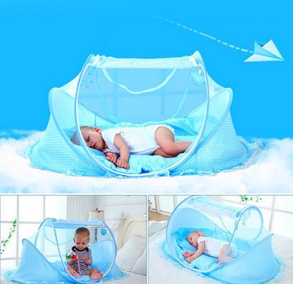 CozyNest™ Travel Bassinet – Portable, Foldable, and Bug-Proof Baby Bed